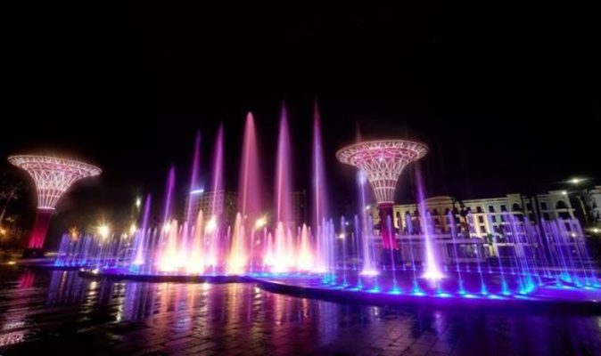 Hệ thống nhạc nước bể cạn được thiết kế với toàn bộ thiết bị lắp đặt âm