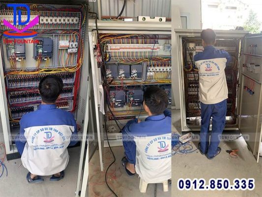 Lắp đặt hệ thống bơm và tủ điều khiển
