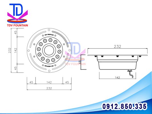 Xác định công suất đèn phù hợp với quy mô đài phun nước