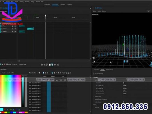 Thời gian mô phỏng nhạc nước phụ thuộc vào quy mô và độ phức tạp của dự án.