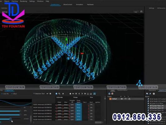Quy trình mô phỏng nhạc nước triển khai theo nhiều bước
