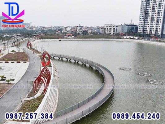 Tham khảo một số hình ảnh thi công dự án Đài Phun Nước Công Viên Gia Lâm – Hà Nội do TDV Fountain thực hiện