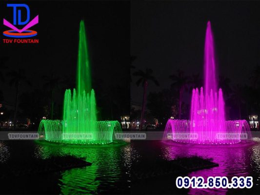 thiết kế thi công đài phun nước phao nổi