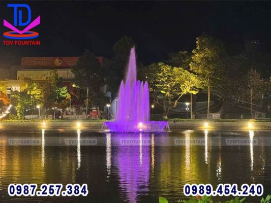 lắp đặt đài phun nước phao nổi