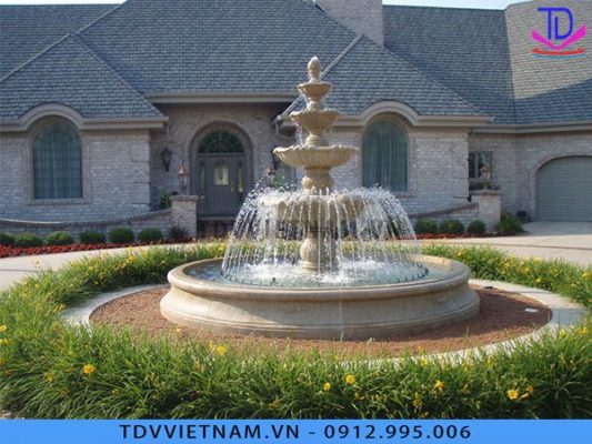 Đài phun nước 5 tầng vận hành ổn định và đạt hiệu quả thẩm mỹ cao