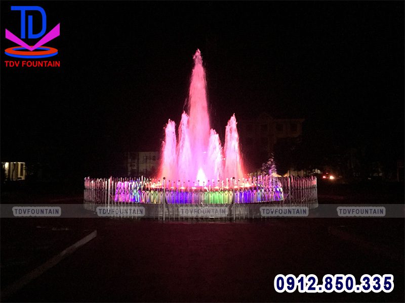 Chạy thử đài phun nước hình tròn quảng trường Bắc Sơn