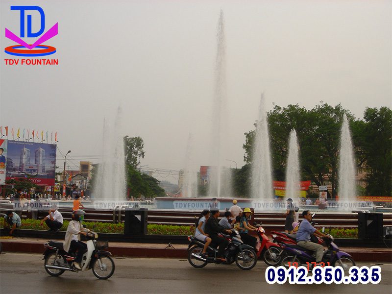 Đài phun nước đường tròn trung tâm TP Thái Nguyên