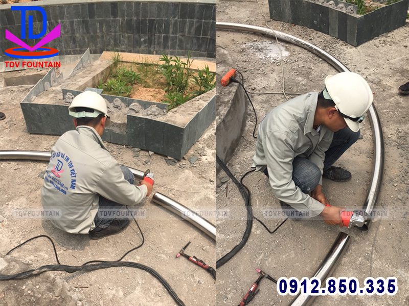Gia công hàn uốn ống đài phun nước Phú Lãm