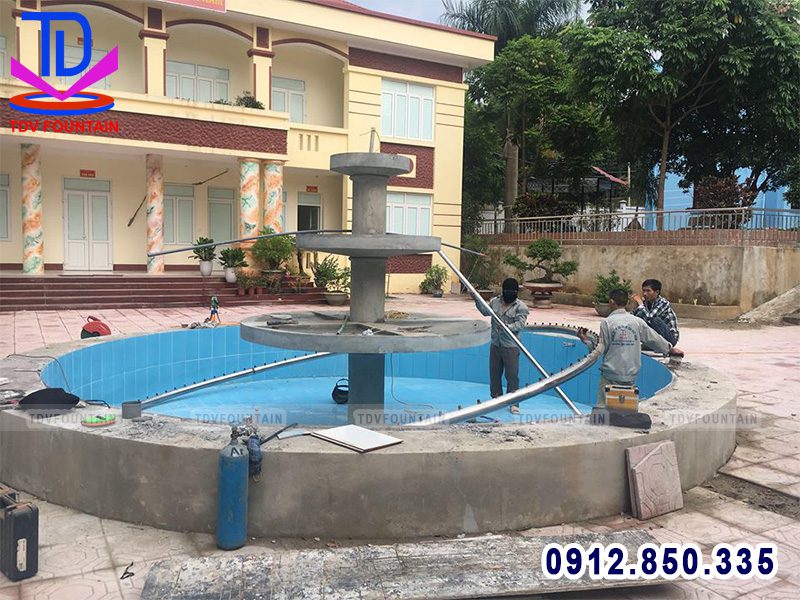 Lắp đặt giàn ống đài phun nước trụ sở huyện ủy Tủa Chùa