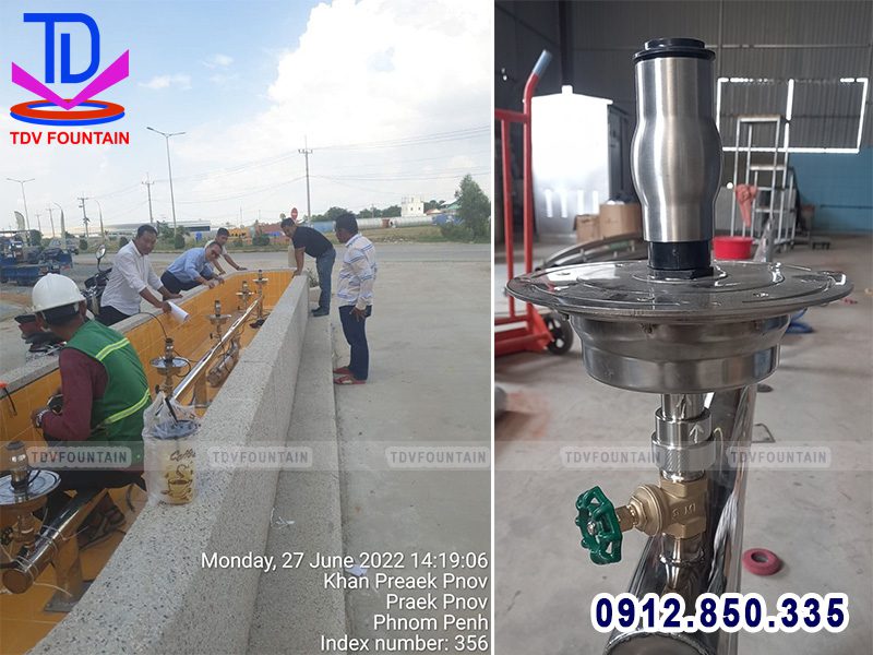Cung cấp thiết bị đài phun nước cho công trình tại Campuchia