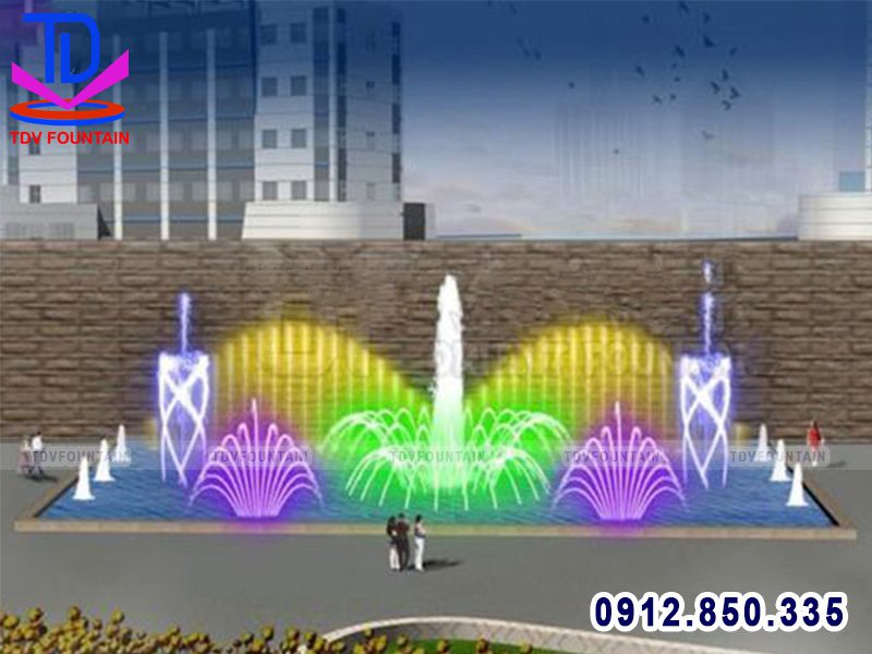 Mẫu đài phun nước hình chữ nhật cho quảng trường