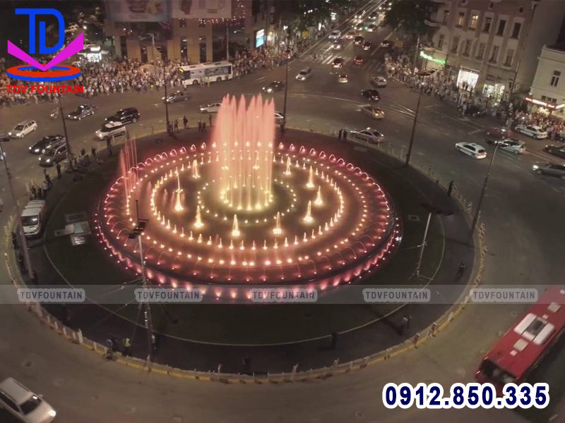 Đài phun nước bể tròn lắp cho quảng trường