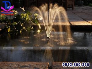 Đài phun nước mini lắp hồ cá Koi