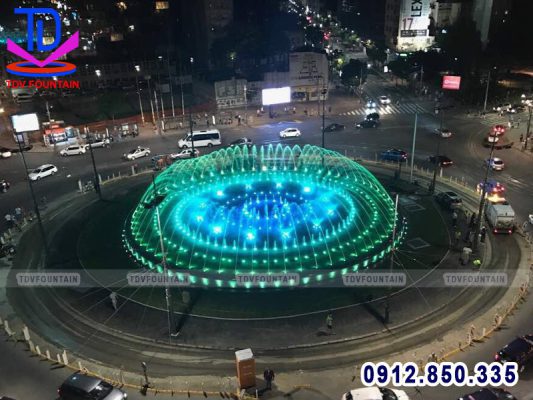 Lắp đặt đài phun nước hình tròn cho quảng trường