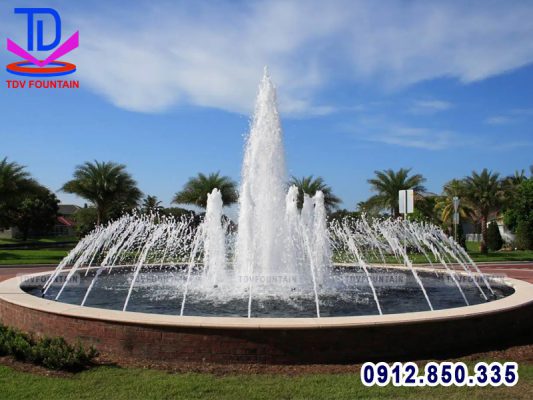 Đài phun nước bể tròn trang trí công viên