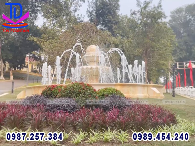 Đài phun nước quả cầu đá nhà máy Z121 Phú Thọ 5