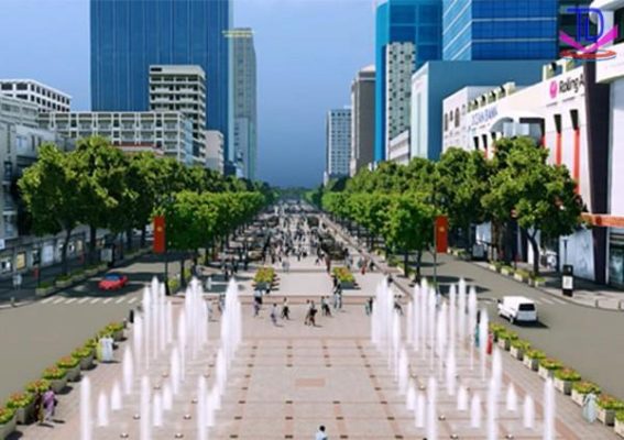 Đài phun nước phố đi bộ là công trình mang ý nghĩa biểu tượng. 