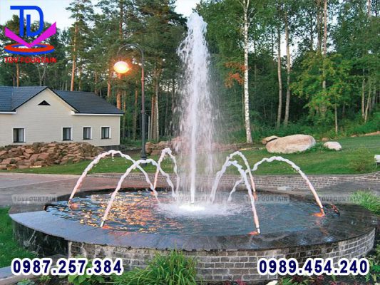 Đài phun nước được sử dụng phổ biến cho không gian nhà ở