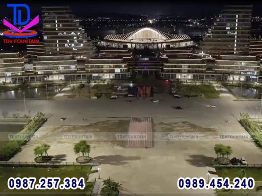 Đài phun nước âm sàn tại quảng trường Trung tâm Chính trị - Hành chính Tp Hải Phòng.