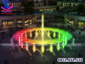 Nhạc nước hình cánh hoa tại quảng trường – công viên – khu đô thị