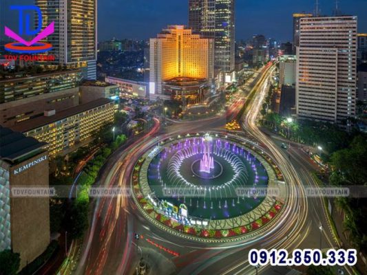 Thiết kế đài phun nước bùng binh cân bằng giữa các yếu tố thẩm mỹ, công năng và an toàn.