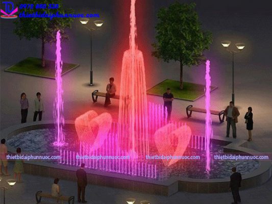 Nhạc nước hình ô van nổi bật nhờ thiết kế mềm mại